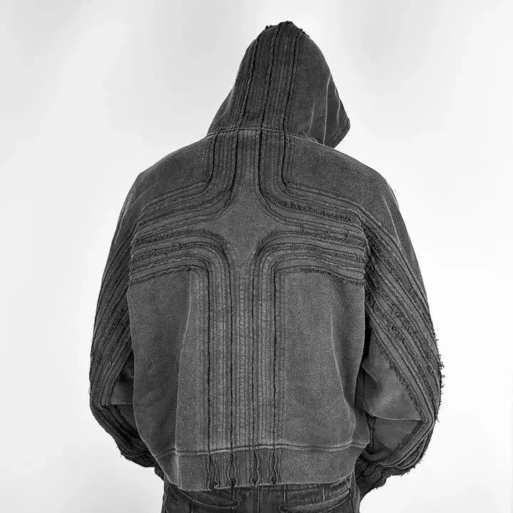 Street Hand Frayed Cross Design Sweater