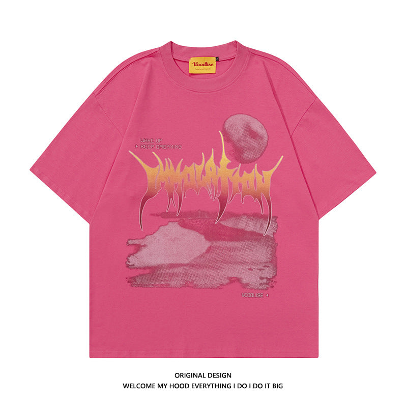 New Street Hip-hop Graffiti Short Sleeve T-shirt Men