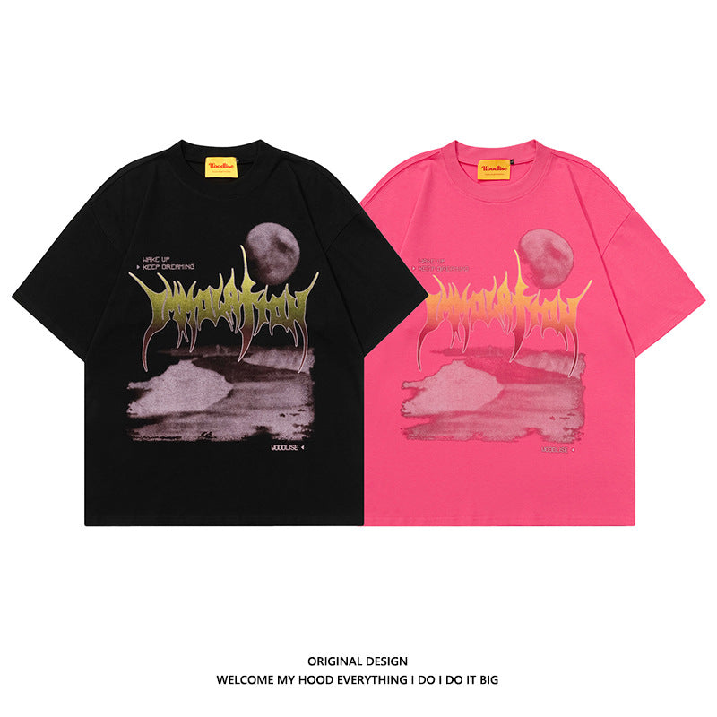 New Street Hip-hop Graffiti Short Sleeve T-shirt Men