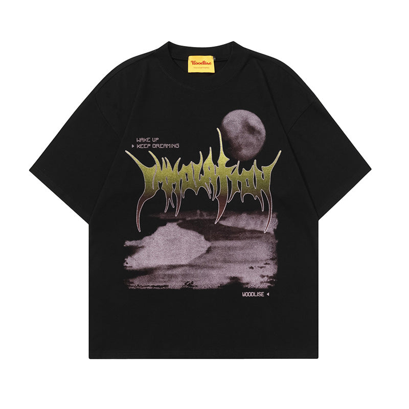 New Street Hip-hop Graffiti Short Sleeve T-shirt Men