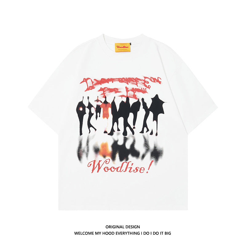 New Retro Abstract Graffiti Short Sleeve T-shirt Men's Summer