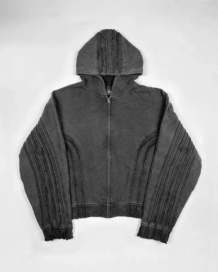 Street Hand Frayed Cross Design Sweater