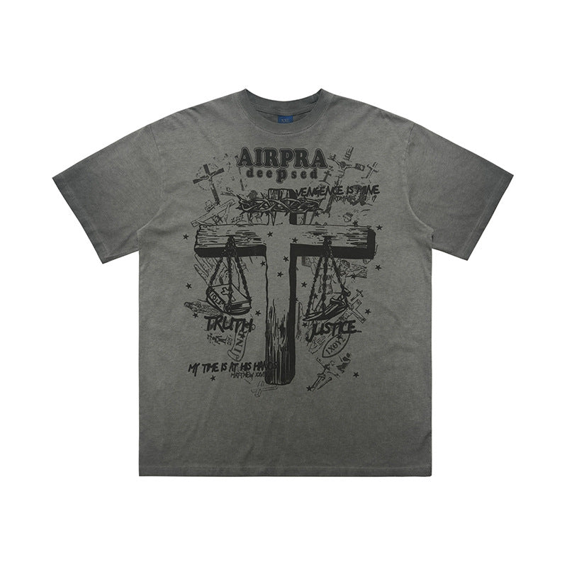 Printed Cotton Short-sleeved T-shirt