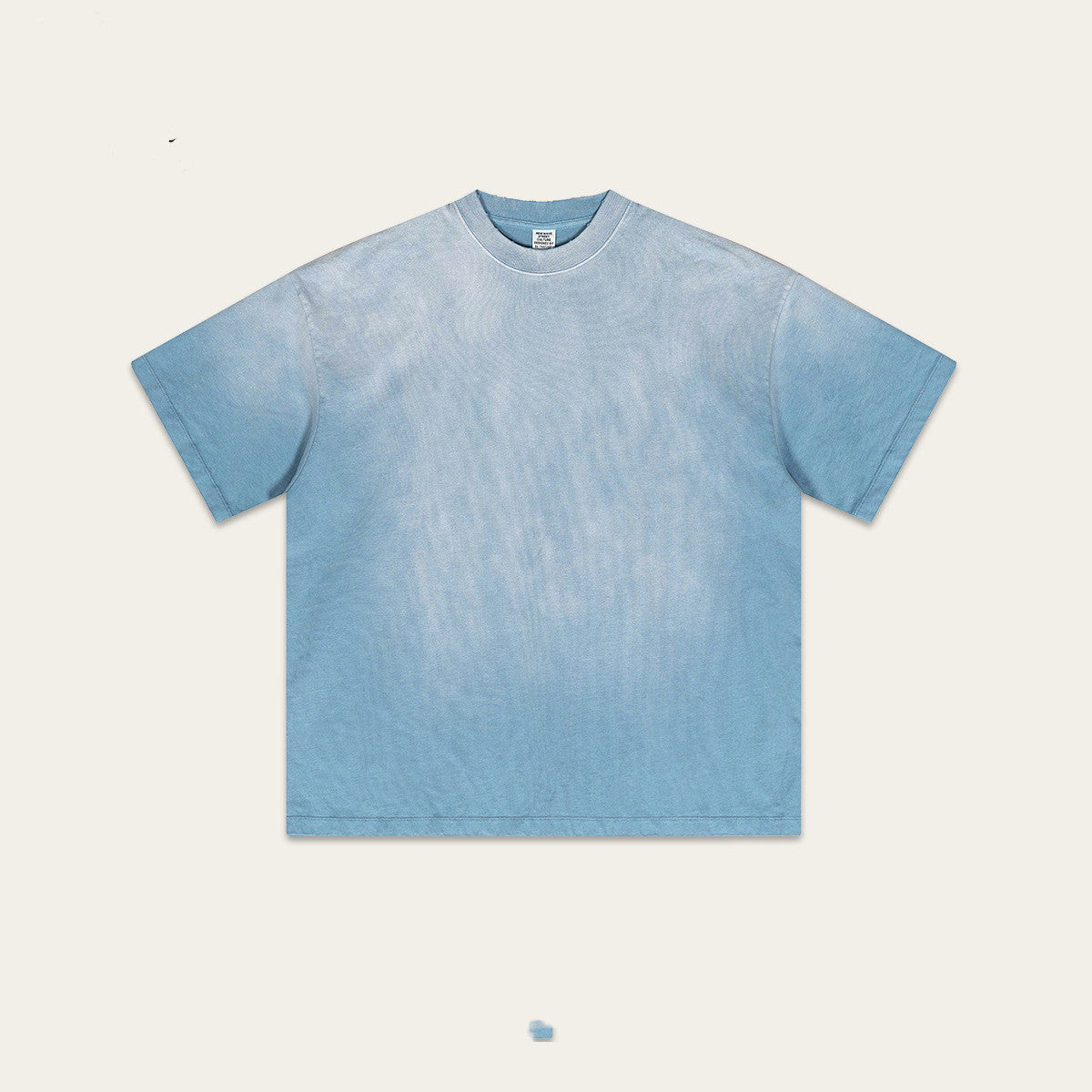 Retro Washed Heavy Small Neckline Short Sleeve