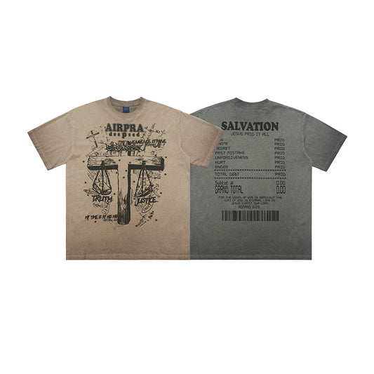 Printed Cotton Short-sleeved T-shirt